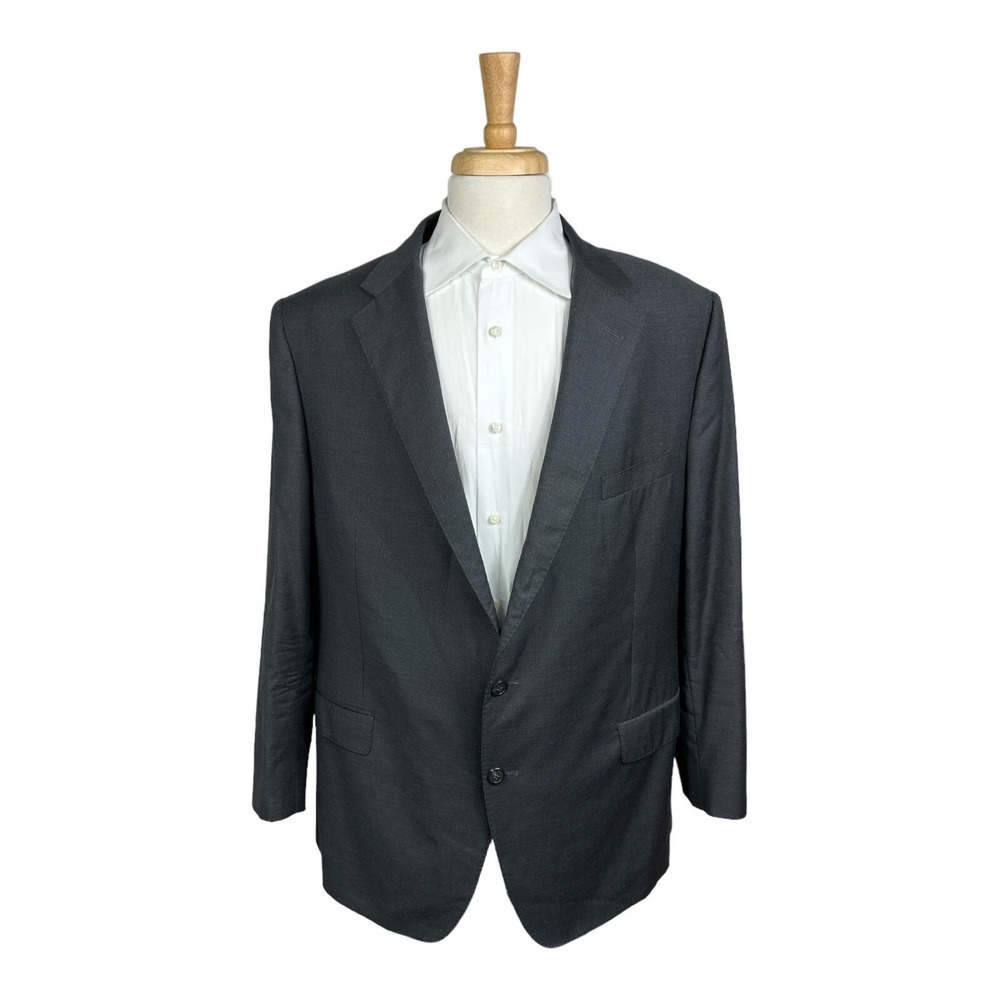 Samuelsohn SB Garner Gray Super 120s Wool Blazer Mens 50L B3U018D